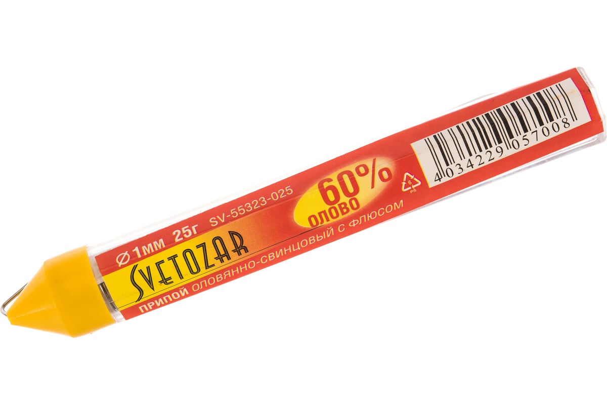 Припой оловянно-свинцовый 25 гр (60% Sn; 40% Pb) Светозар SV-55323-025 ...