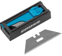 Лезвия GROSS 19 мм, SK2 Black, трапециевидные, выдвижной пластиковый пенал, 10 шт 79377