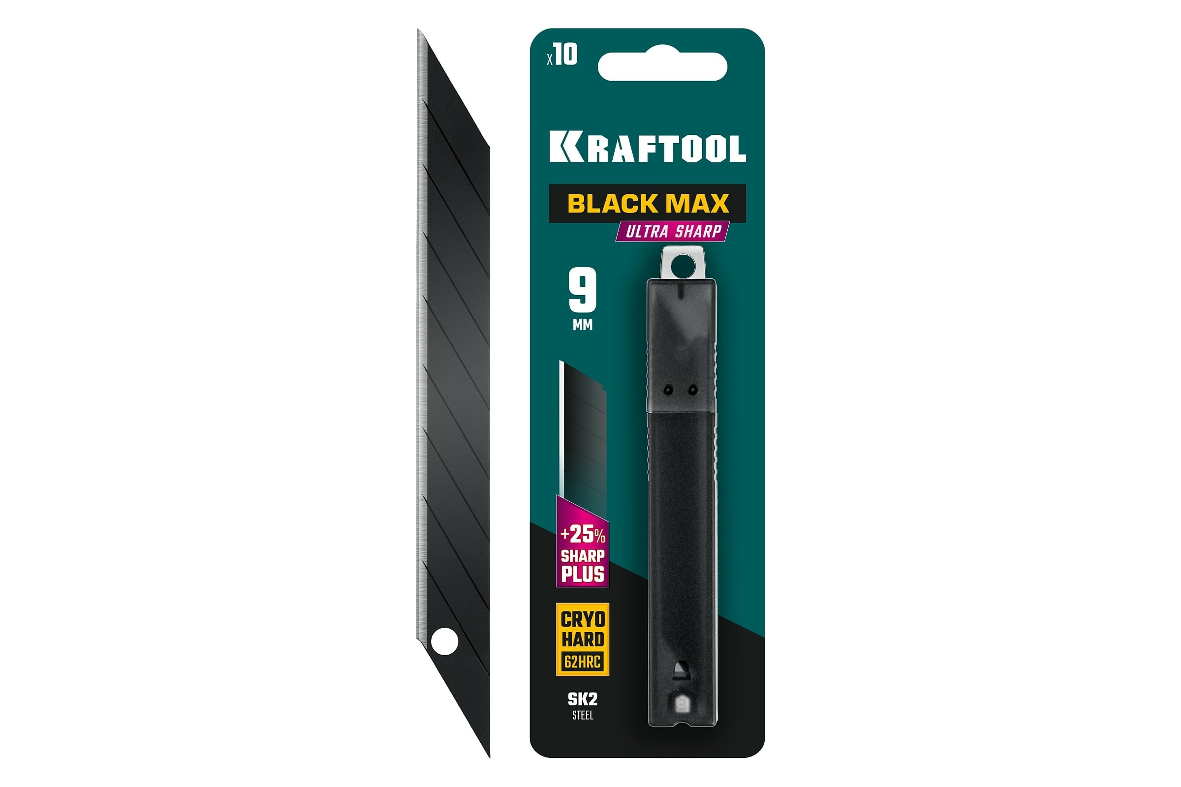 Сегментированные лезвия KRAFTOOL BLACK MAX 9 мм, 10 шт 09602-09