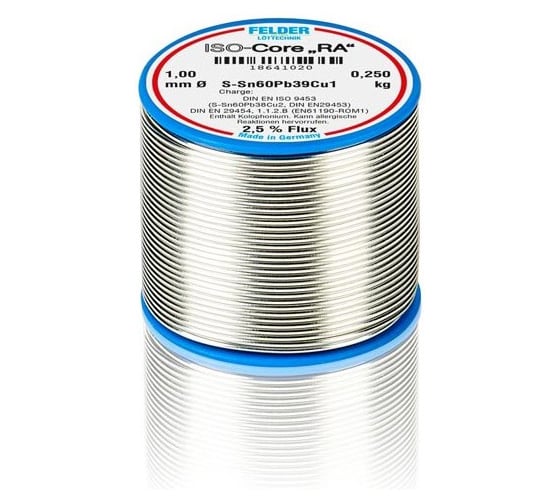 Припой Fibox Sn60Pb40 RA:2,5 проц. 0.75мм 500г Felder 00234978
