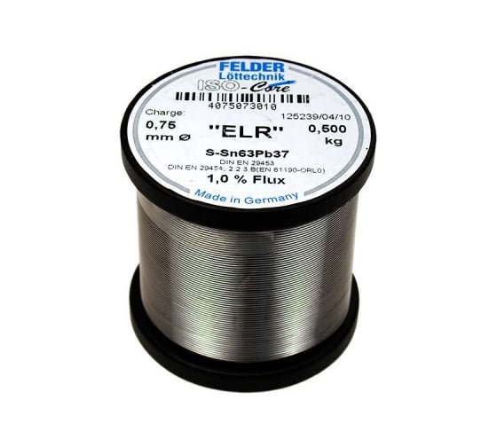 Припой Fibox Sn63Pb37 ELR:1 проц. 0.75мм 250г Felder 00230202