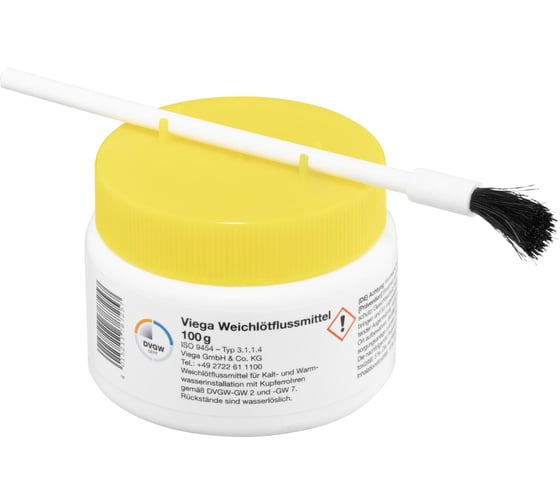 Паста-флюс для пайки мягким припоем с кисточкой VIEGA 100гр мод.94940 787257