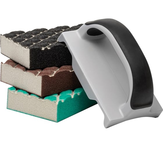 Набор абразивных губок с ручкой Rollingdog №2 зернистость 60/120/180 90177