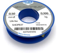 Припой Sn63Pb37 ELR:1 0,5мм 100г Felder Fibox 4075051010 00477348