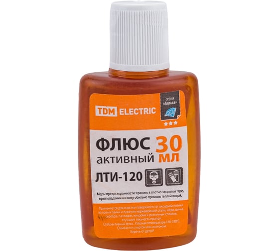 Флюс TDM ELECTRIC активный ЛТИ-120, кислотный, 30 мл, серия Алмаз SQ1025-0373