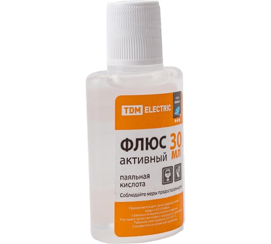 Флюс TDM ELECTRIC активный ПК, паяльная кислота, 30 мл, серия Алмаз SQ1025-0371