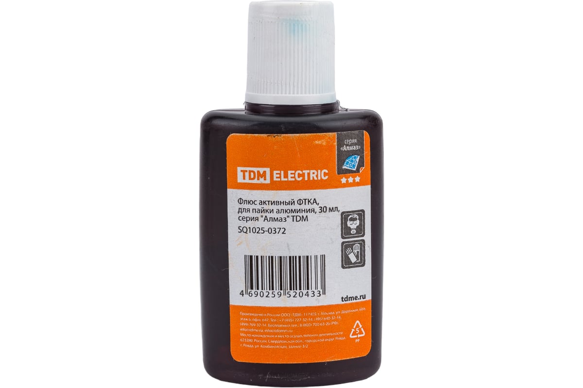 Флюс активный для пайки алюминия ФТКА Алмаз 30 мл, 30 штук TDM SQ1025 ...