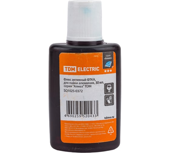 Флюс TDM ELECTRIC активный ФТКА, для пайки алюминия, 30 мл, серия Алмаз 30 штук SQ1025-0372