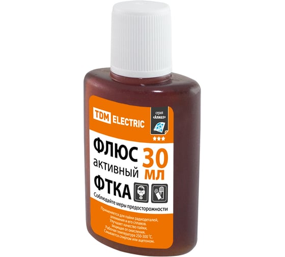 Флюс TDM ELECTRIC активный ФТКА, для пайки алюминия, 30 мл, серия Алмаз 30 штук SQ1025-0372