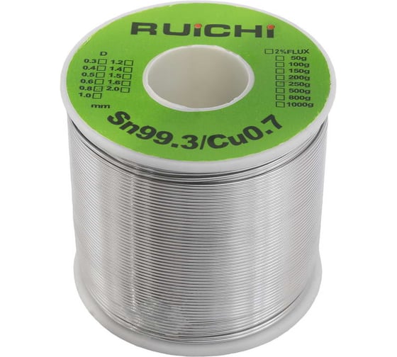 Припой RUICHI Sn99.3/Cu0.7 d1.0мм 250г 123498