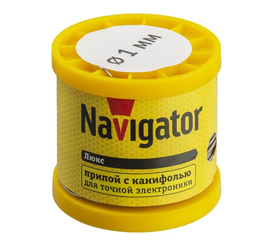 Припой NEM-Pos02-61K-1-K200 ПОС-61 (200 гр; 1 мм; катушка) Navigator 93085