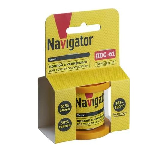 Припой NEM-Pos02-61K-1-K100 ПОС-61 (100 гр; 1 мм; катушка) Navigator 93082