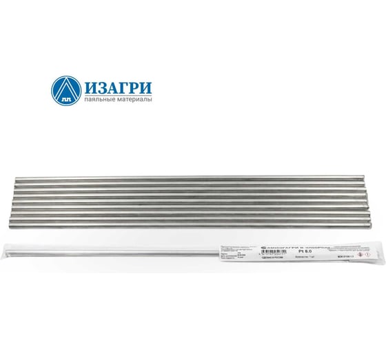 Припой ИЗАГРИ ПОС-40 (Sn40Pb60) в прутках 400х8мм ПОС-40-PR-40088 НФ-00003486