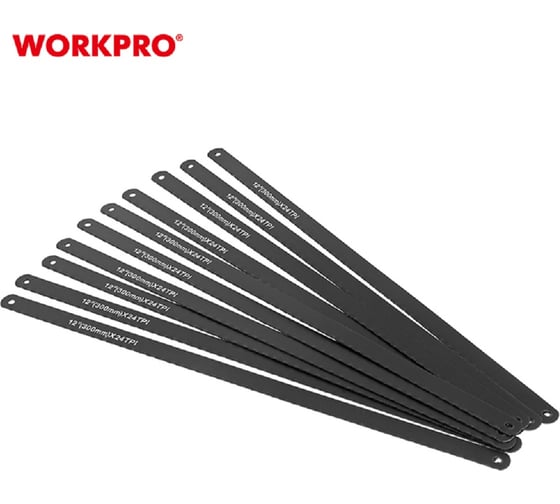 Набор полотен по металлу Workpro 300мм (HSS полотно, 24TPI) -10шт WP215031