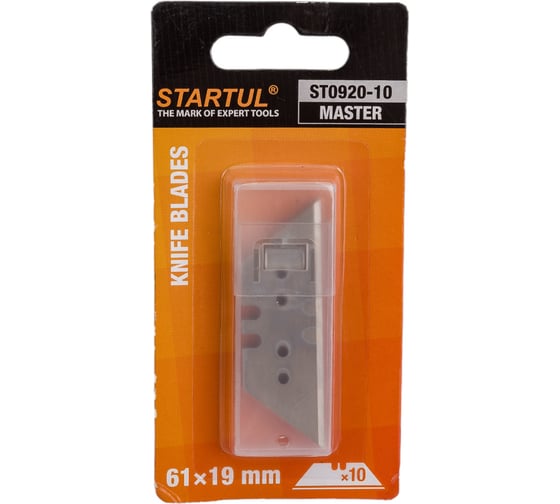 Лезвие трапециевидное 61 мм, 10 штук STARTUL ST0920-10