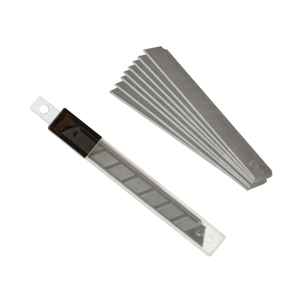 Лезвие запасное для ножей эконом 9 мм, 10 шт/уп, пластиковый футляр ...