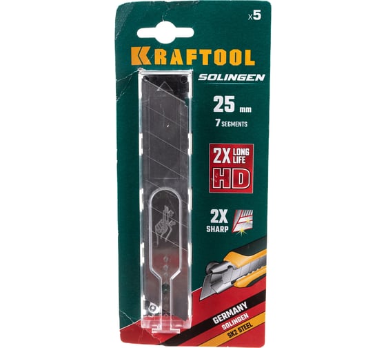 Сегментированное лезвие Kraftool 7 сегментов 25мм 5шт 09607-25-S5