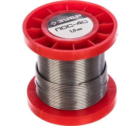 Припой ПОС 40 (1 мм; 100 г; проволока) Зубр 55451-100-10