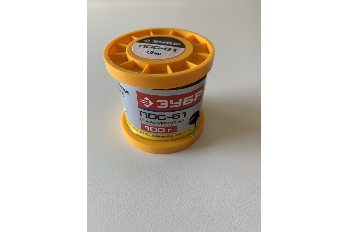 Припой ПОС 61 (1 мм; 100 г; трубка с канифолью) Зубр 55450-100-10C ...