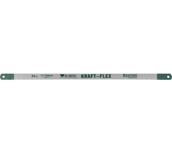 Полотно по металлу KRAFTOOL Alligator-24 24 TPI, Bi-Metal, быстрый рез, 300 мм, 10 шт 15942-24-S10