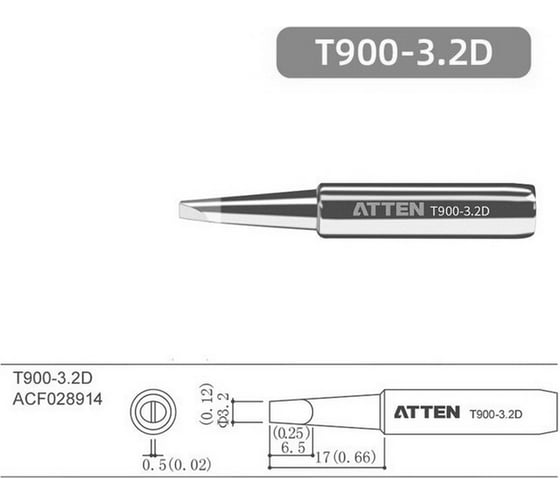 Паяльное жало T900-3.2D ATTEN 103539