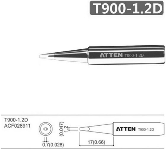 Паяльное жало T900-1.2D ATTEN 103536