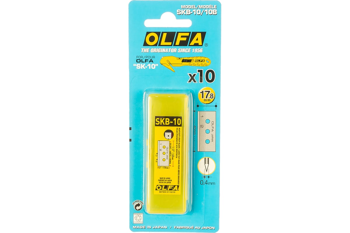 Лезвие специальное 10 шт. для OL-SK-10 17,8 мм OLFA OL-SKB-10/10B ...