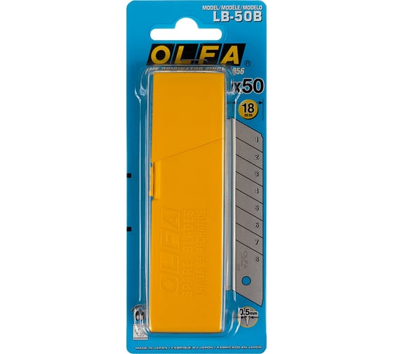 Сегментированные лезвия OLFA 18х100х0.5 мм 50 шт. OL-LB-50B