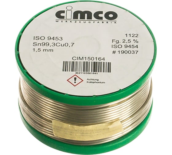 Припой бессвинцовый мягкий (1.5 мм; 250 гр) CIMCO 15 0164
