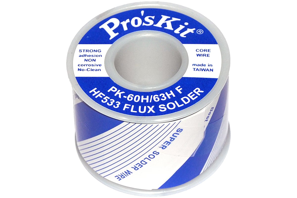 Припой PK-63H08F 0.8 мм, 0.25 кг, Sn63/Pb37 (HF533 флюс безотмывочный ...