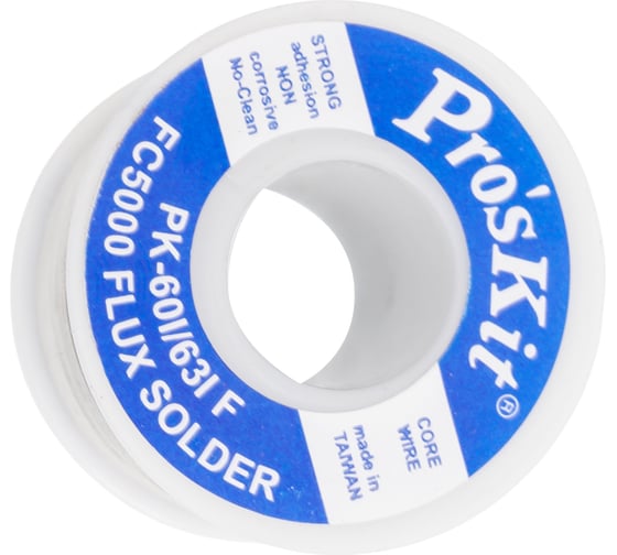 Припой PK-60I10F 1 мм, 0.25 кг, Sn63/Pb37 (FC5000 флюс безотм. RMA) ProsKit С00040237 1