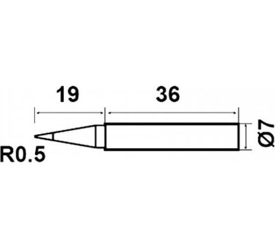 Жало конус 0.5 мм для паяльников 6PK-976NB, 6PK-976ESD-NB ProsKit 5PK-976N-B2 00247416 1
