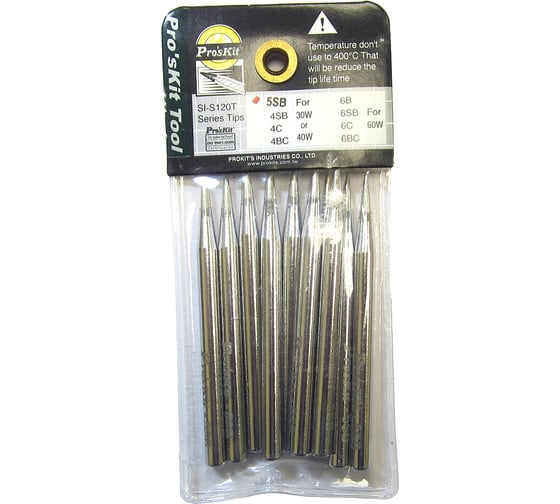 Жало конус 0.25 мм для паяльника 8PK-S120-30W (40W) 10шт ProsKit SI-S120T-5SB 00275275 С00039812 1