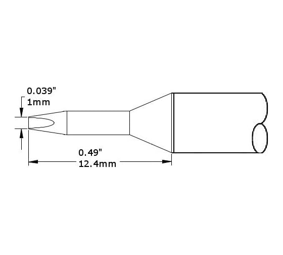 Картридж-наконечник (1.0х12.4 мм; клин удлиненный) для СV/MX METCAL CVC-5CH0010A