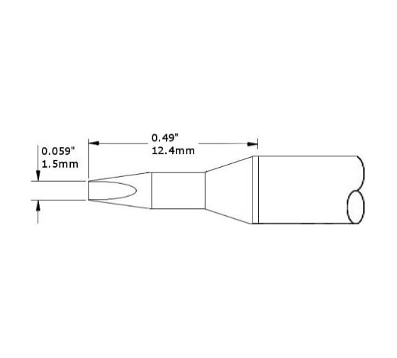 Картридж-наконечник (1.5х12.4 мм; клин удлиненный) для СV/MX METCAL CVC-7CH0015A 1