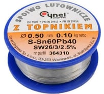 Припой для пайки Sn60Pb40 0.5 мм, 100 г TOYA 76800