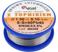 Припой для пайки Sn60Pb40 1.5 мм, 100 г TOYA 76814