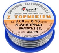 Припой для пайки Sn60Pb40 3.0 мм, 100 г TOYA 76826