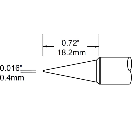 Наконечник (0.4х18.2 мм; конус удлиненный) для PS900 METCAL SCV-CN05A 1