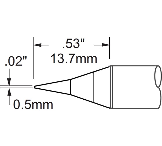 Наконечник (0.5х13.7 мм; конус удлиненный) для PS900 METCAL SCV-CN05AR