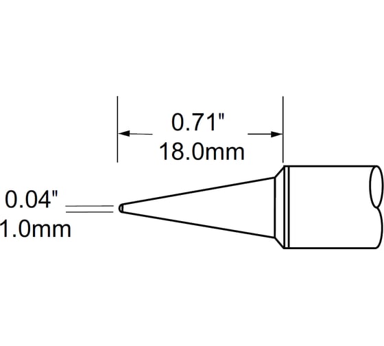 Наконечник (1.0х18 мм; конус удлиненный) для PS900 METCAL SCV-CNL10A 1