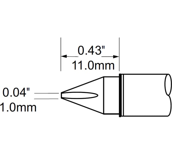 Наконечник клин (1.0х11 мм) для PS900 METCAL SCV-CH10 1