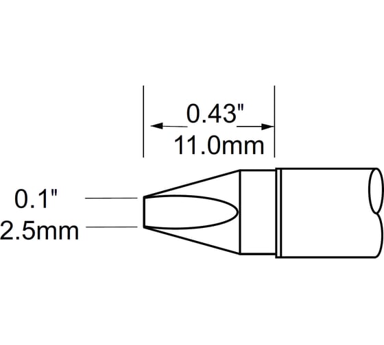 Наконечник клин (2.5х11 мм) для PS900 METCAL STV-CH25 1