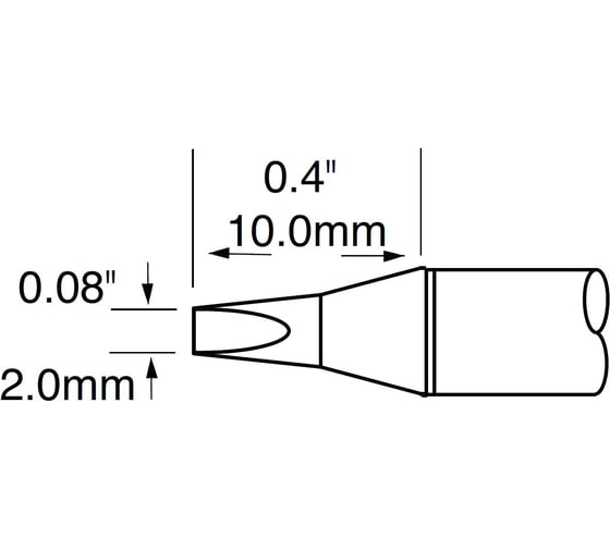 Наконечник (2х10 мм; клин) для MFR-H1 METCAL SCP-CH20 1