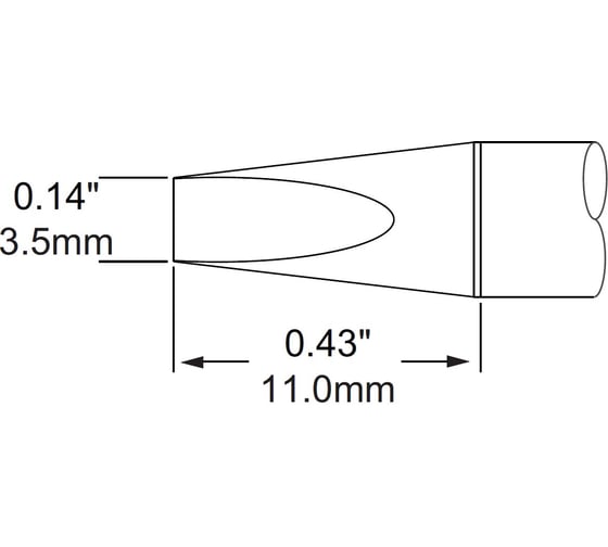 Наконечник (3.5х11 мм; клин) для MFR-H1 METCAL SCP-CH35 1