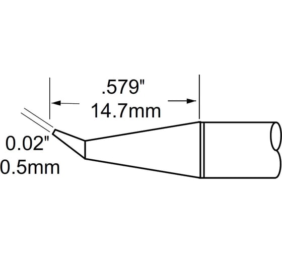 Наконечник (0.5х14.7 мм; конус изогнутый) для MFR-H1 METCAL SFP-CNB05