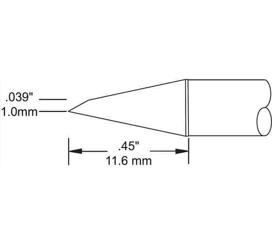 Наконечник (1.0х11.6 мм; миниволна) для MFR-H1 METCAL SCP-DRH610 1