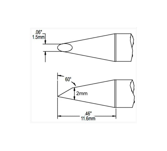 Наконечник (2х11.6 мм; миниволна) для MFR-H1 METCAL SCP-DRH615 1