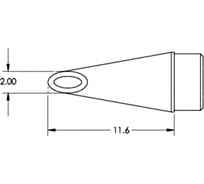 Наконечник (2х11.6 мм; вогнутая миниволна) для MFR-H1 METCAL SCP-WV20