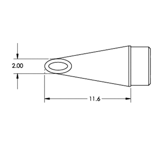 Наконечник (2х11.6 мм; вогнутая миниволна) для MFR-H1 METCAL SCP-WV20 1